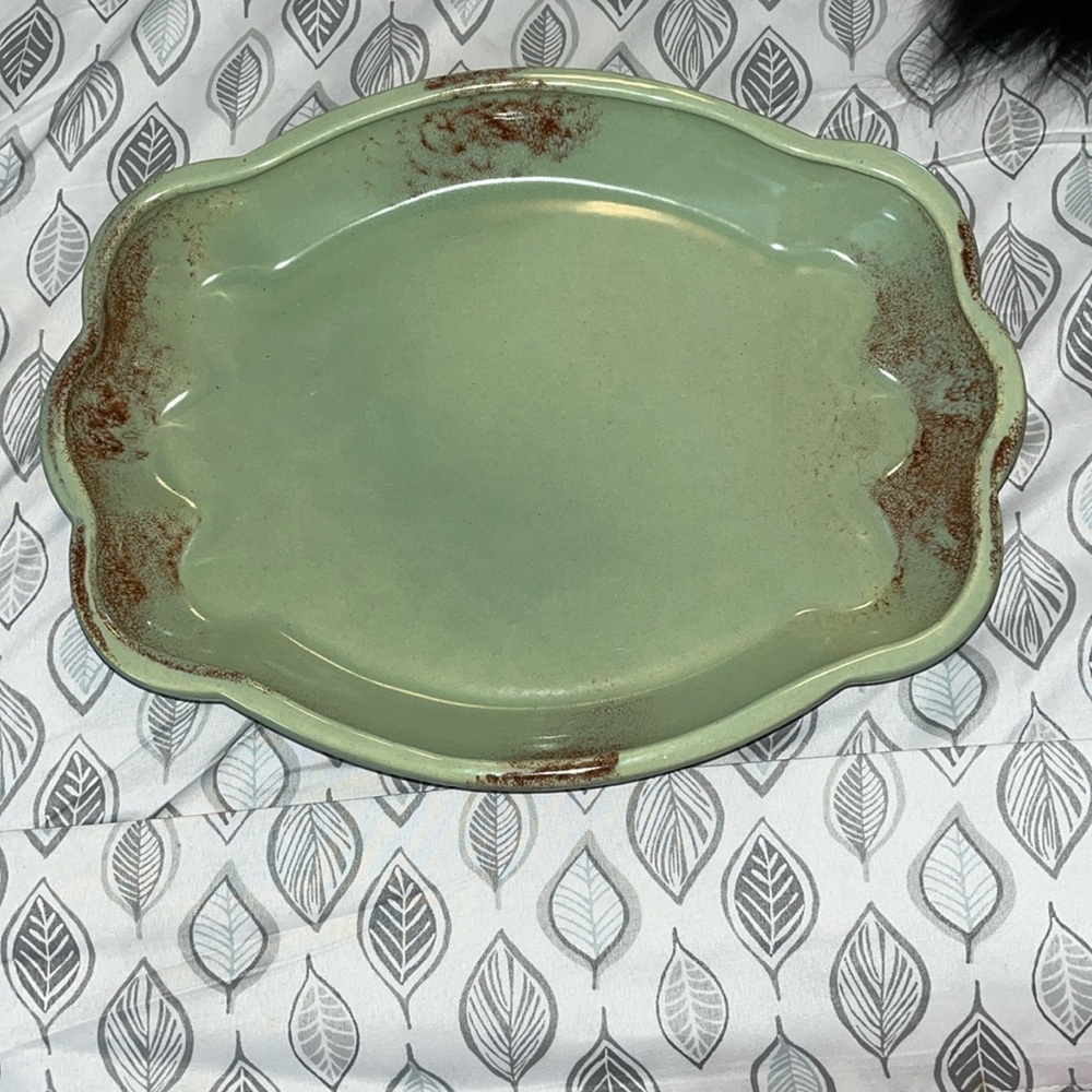 Mid Century Low Planter Console Bowl Ceramic Drip Glaze Vintage USA Pottery 705